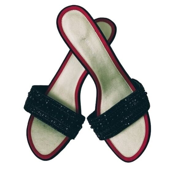 Caparros Sandal Slides With Beaded Strap Size 9.5 - Picture 1 of 3